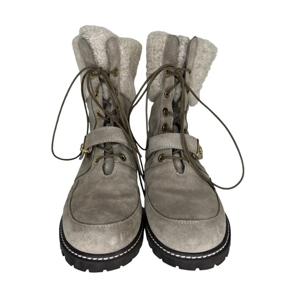 Stuart Weitzman Shearling Suede Boots with Faux Fur Size 8.5M - Picture 2 of 8